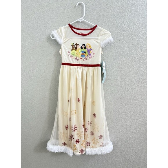 Disney Princess Winter Snowflakes Ivory and Tulle Christmas Nightgown Size Small - Picture 2 of 6